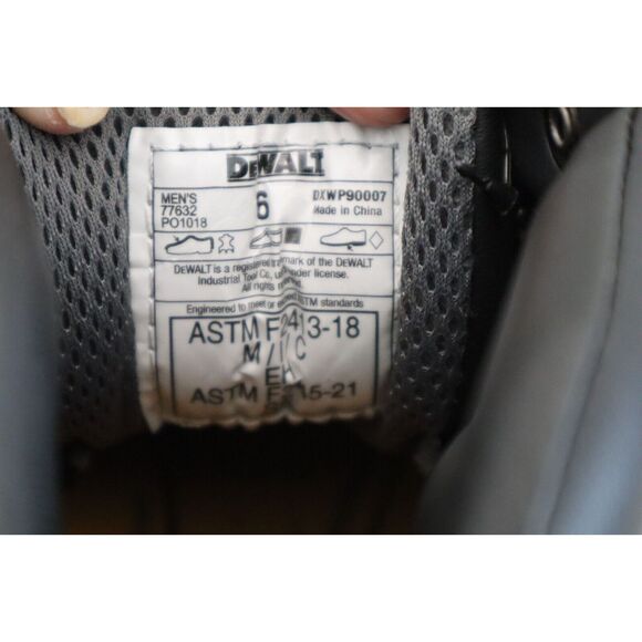 Dewalt ASTM F2413-18 Men’s Sz 6 Black SFC Plasma Steel Toe Work Boots - Picture 4 of 16